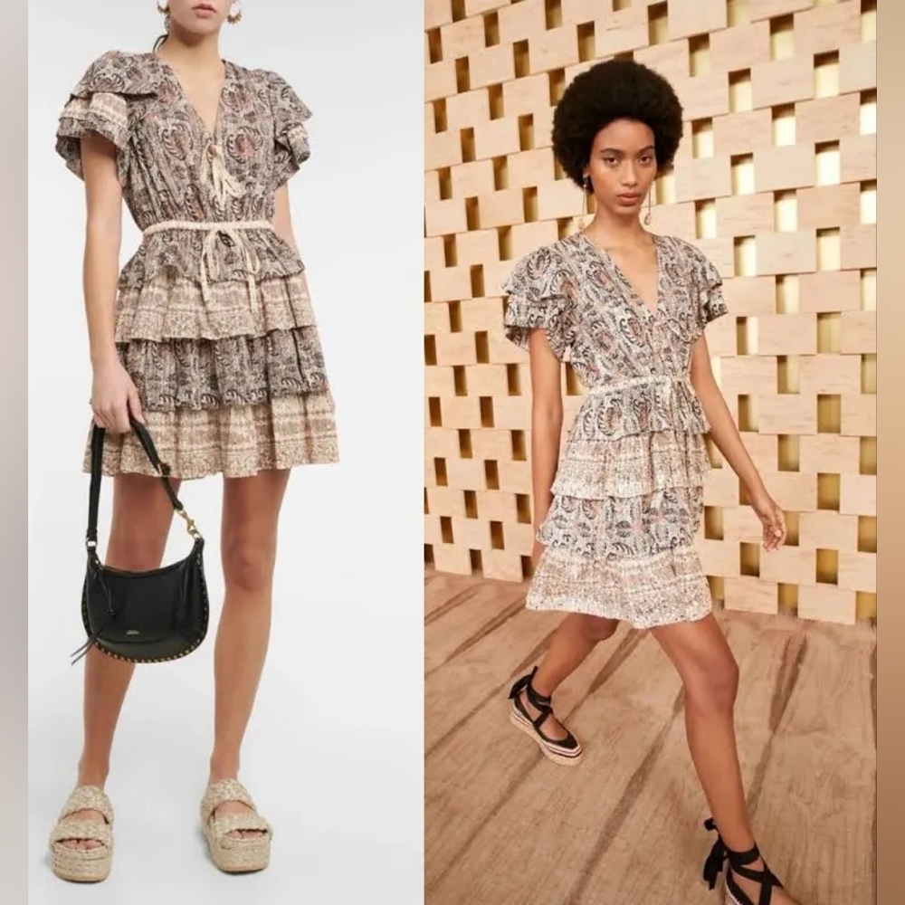 NWT Ulla Johnson Kaitlyn Dress Sz 6 Ruffle Boho Mini